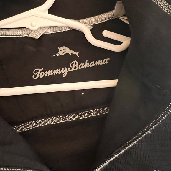 Tommy Bahama Sweater Men's Small Black Zone Quarter Zip Performance Supima - Picture 5 of 6